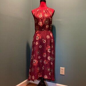 Tahari Floral Burgundy Dress Size 8